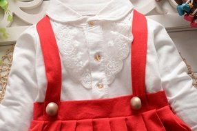 Fake Two Piece Long-Sleeved Strap Dress ,BeautyVan Baby Girl Outfit Lace Dress Layered Fake Two Piece Long-Sleeved... N10