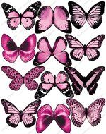 Cakeshop 12 x PRE-CUT Light Pink Edible Butterfly Cake Toppers