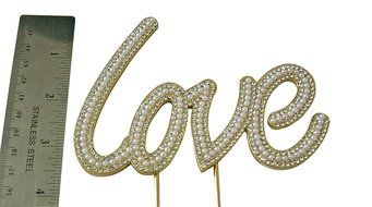 Large Love Cake Topper Sparkle Pearl Rhinestone Cake Topper Sweet Sixteen Cake Topper Wedding Cake Topper Princess...