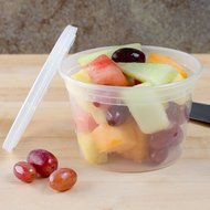 SunnyCare&reg; 16 oz.Microwavable Translucent Plastic Deli Container with Lid -(Case of 250) N2