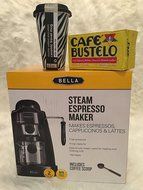 Bella Steam Espresso Maker,10 Oz Dishwasher and Microwave Safe Ceramic Mug and Cafe Bustelo Espresso Ground Coffee... N4