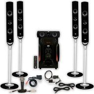 Acoustic Audio AAT1000 Tower 5.1 Speakers with Bluetooth Optical Input Mic and 2 Extension Cables N2
