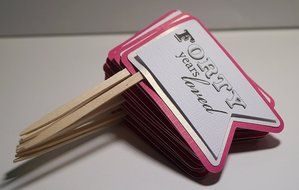 All About Details Taffy Pink 40th Birthday Quotes Cupcake Toppers, Set of 12 N2