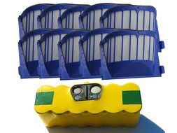 Replacement iRobot Roomba 552 Pet Series Battery and AeroVac Filters - Kit Includes 1 High Capacity Battery and...