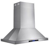 AKDY&reg; 42" Stainless Steel Island Mount Range Hood Touch Screen Display Baffle Filter Ductless Vent N4