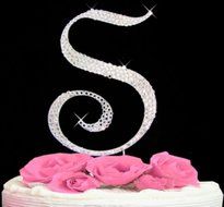 Rhinestone Cake Topper Letter S