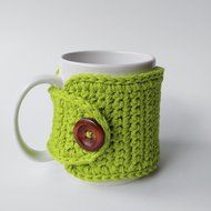 Crochet Coffee Mug Cozy Light Green