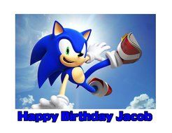 Sonic the Hedgehog Edible Image Photo Sugar Frosting Icing Cake Topper Sheet Personalized Custom Customized Birthday...