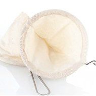 Lautechco Coffee Filter Baskets, Wood Handle, Flannel Hand Coffee Filters, Drip Filter Bag, Tea Bag N11