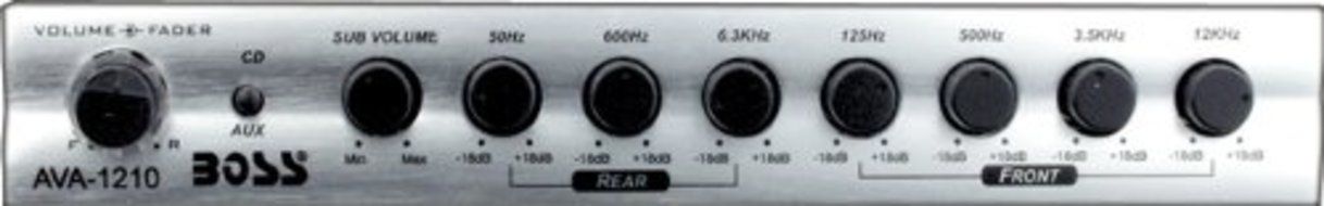 BOSS Audio AVA1210 7 Band Pre-Amp Equalizer with Subwoofer Control