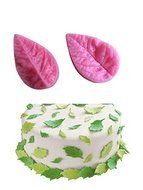 3D Small Leaf 2 pc Silicone Mold for Fondant, Gum Paste, Chocolate, Craft