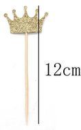 PuTwo 10 Counts Gold Glitter Crown Cupcake Toppers Birthday Party Cake Toppers Birthday Cake Decorations N3