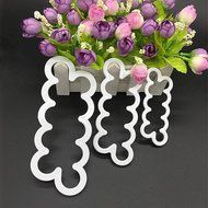 Gotd 3PC One-Piece Plastic Mold for DIY Rose Flower Tools Cookie Mold DIY Decorative (White) N2