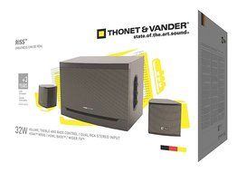 Thonet and Vander Riss 160 Watt Wood Multimedia Audio Speaker System, 2.1 Stereo Speakers with Integrated Amplifier... N6
