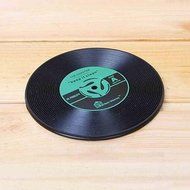 Retro CD designed non-slip silicone beverage coasters cup of coffee here N2
