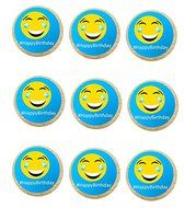 Emoji Cake Decoration Toppers (12Pack Decorated Sugar Cookies) N5