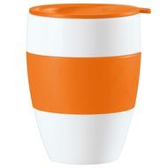 Koziol Insulated Cup Aroma To Go with Mustard Green Lid and Hand Grip N5