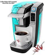 Ripped Colors Neon Teal Gray - Decal Style Vinyl Skin fits Keurig K10 Mini Plus Coffee Makers (KEURIG NOT INCLUDED) N3