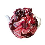 Teapot Cozy with Pink and Red Flowers on burgundy for a 5-8 cup teapot #310 N2