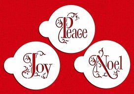 Joy, Noel and Peace Cookie Set by Designer Stencils N4