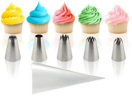 Cupcake Decorating Kit - Easy Cake Decorating Tip Set - X-Large Stainless Steel Tips &amp; Pastry Icing Bags - Extra... N5