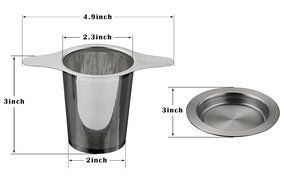 Yoassi Brew-in-mug Teapot Extra Fine Mesh Tea Strainer Infuser Steeper 18/8 Stainless Steel Strainer with Lid... N6