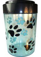 Pawvac 5+ Pound Vacuum Sealed Pet Food Storage Container; Black Cap &amp; Body/White Paws N3