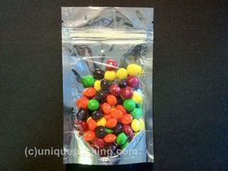 25 Pcs 5x8 Stand Up Zipper Pouches 4 Mil Freezer Bags (NSUP-B) 4 to 16 ounce Clear-Silver