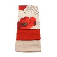 Rayware Alpine Poppy Set Of 3 Tea Towels