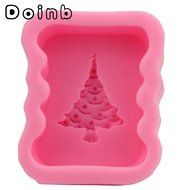 Doinb Christmas Trees Santa Claus Snowman Deer FDA Silicone Fondant Molds Outer Size 7.3x7.3x1.2cm GJM-2800 N34