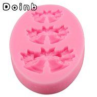 Doinb Christmas Trees Santa Claus Snowman Deer FDA Silicone Fondant Molds Outer Size 7.3x7.3x1.2cm GJM-2800 N40