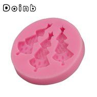 Doinb Christmas Trees Santa Claus Snowman Deer FDA Silicone Fondant Molds Outer Size 7.3x7.3x1.2cm GJM-2800 N42