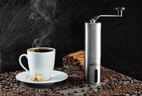 Modern Innovations Stainless Steel Manual Coffee Grinder with Adjustable Burr Grinder Design N8