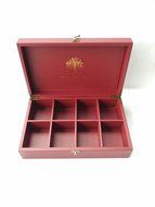 Serenity Tea Wooden and Leather Tea Box With 8 Equally Divided Compartments N15