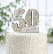Lillian Rose CT552 50 50th Anniversary Cake Pick, 4-Inch by 3.5-Inch