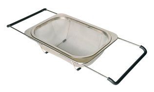 p!zazz 401-0002 Strainer with Expandable Stainless Steel Heavy Duty Basket