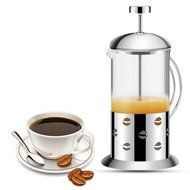 KUWAN French Press Coffee Tea Maker 20 Ounce Double Filter Coffee Press Pot with Stainless Steel Heat Resistant... N6