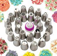 Russian piping tips set for icing nozzles pastry decoration-PREMIUM stainless steel 35 frosting flowers tip kit... N11
