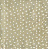 Entertaining with Caspari Dots Guest Towels, Platinum, Pack of 15 N14