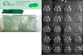 Cybrtrayd P001 Bite Size Shamrocks Chocolate Candy Mold with Exclusive Cybrtrayd Copyrighted Chocolate Molding...