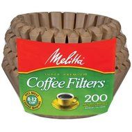 Melitta 200 ct 8-12 cup (2-PACK) coffee maker Natural brown Unbleached basket filters