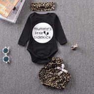 Clothes Set ,BeautyVan Cute Newborn Baby Kids Rompers Top+Pants Hairband Outfit Leopard Clothes Set (24M, Black) N6
