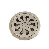 Metal Round Floor Drain Strainer for Bathroom 4 Inch Silver Tone