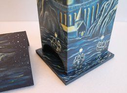 Handmade Wood Tea House Box Storage Kitchen Decor Harry Potter Tea Bag Holder