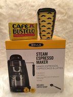 Bella Steam Espresso Maker,10 Oz Dishwasher and Microwave Safe Ceramic Mug and Cafe Bustelo Espresso Ground Coffee... N6