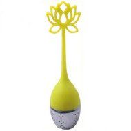 Cute Designed Lotus Shaped Stainless Steel Tea Infuser Teaspoon Silicone Loose Leaf Herb Strainer Filter Blue N9