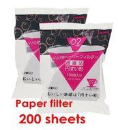 5 X Hario 02 100 Count Coffee Paper Filter, White- Value Set of 2 Pack (Total 200 Sheets)