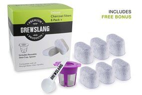 Single K-cup Brewer Charcoal Water Filters for Keurig B70 - 6 Pack