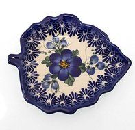 Classic Boleslawiec, Polish Pottery Hand Painted Ceramic Tea Bag Tidy Holder, Diameter: 4.3x5.1inch 516-U-003