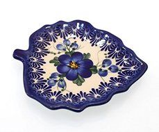Classic Boleslawiec, Polish Pottery Hand Painted Ceramic Tea Bag Tidy Holder, Diameter: 4.3x5.1inch 516-U-003 N2